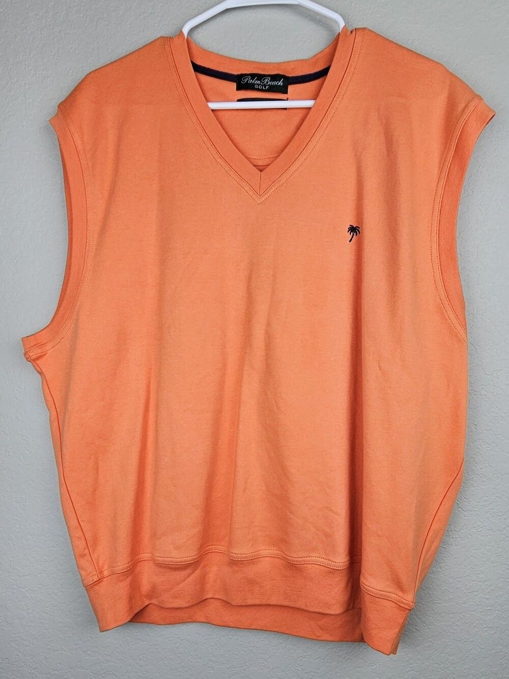 Palm Beach Golf Men's Large 100% Combed Cotton Orange Vest